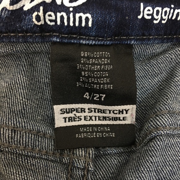 Mossino Denim Navy Blue Acid wash Mid-Rise Jeggins - Picture 7 of 7